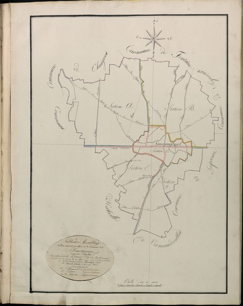 Plan du cadastre napoléonien - Atlas cantonal - Foucaucourt-en-Santerre (Foucaucourt) : tableau d'assemblage