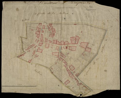 Plan du cadastre napoléonien - Fouquescourt (Fouquecourt) : Chef-lieu (Le), C1