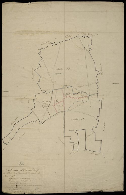 Plan du cadastre napoléonien - Fransart : tableau d'assemblage