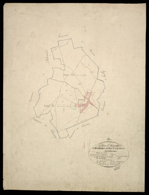 Plan du cadastre napoléonien - Franvillers : tableau d'assemblage