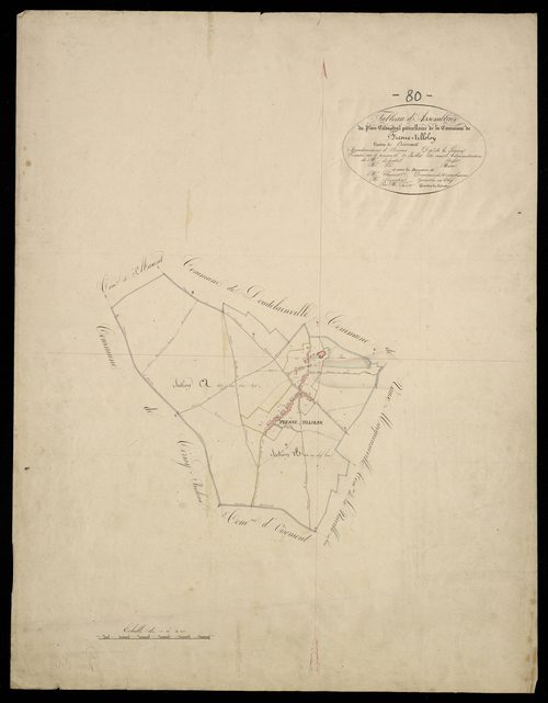 Plan du cadastre napoléonien - Fresnes-Tilloloy (Fresne-Tilloloy) : tableau d'assemblage
