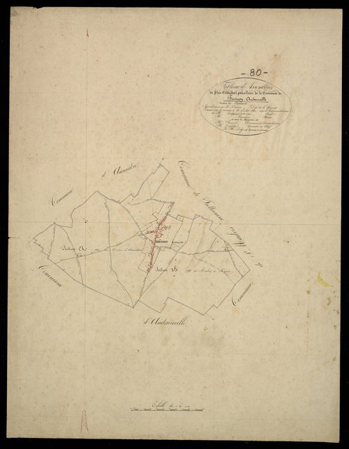 Plan du cadastre napoléonien - Fresnoy-Andainville : tableau d'assemblage