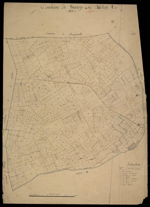 Plan du cadastre napoléonien - Fresnoy-Au-Val : Chemin de Saint-Aubin (Le), A