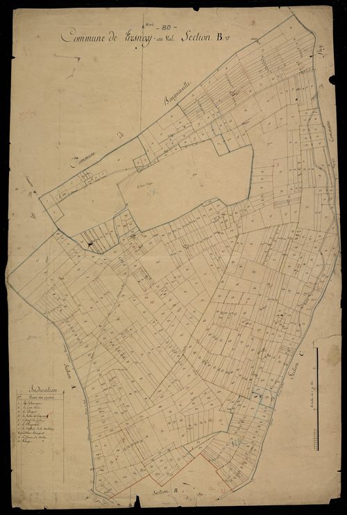 Plan du cadastre napoléonien - Fresnoy-Au-Val : Bois d'Ange (Le), B