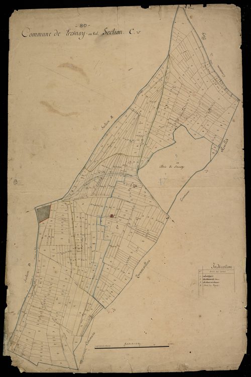 Plan du cadastre napoléonien - Fresnoy-Au-Val : Bois de Lentilly (Le), C