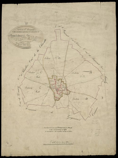 Plan du cadastre napoléonien - Fresnoy-Les-Roye : tableau d'assemblage