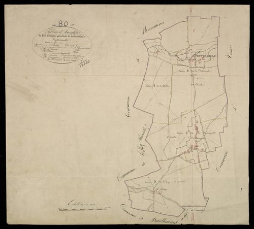 Plan du cadastre napoléonien - Frettemeule (Frettemeulle) : tableau d'assemblage