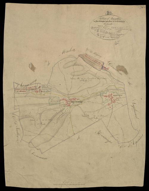 Plan du cadastre napoléonien - Frettemeule (Frettemolle) : tableau d'assemblage