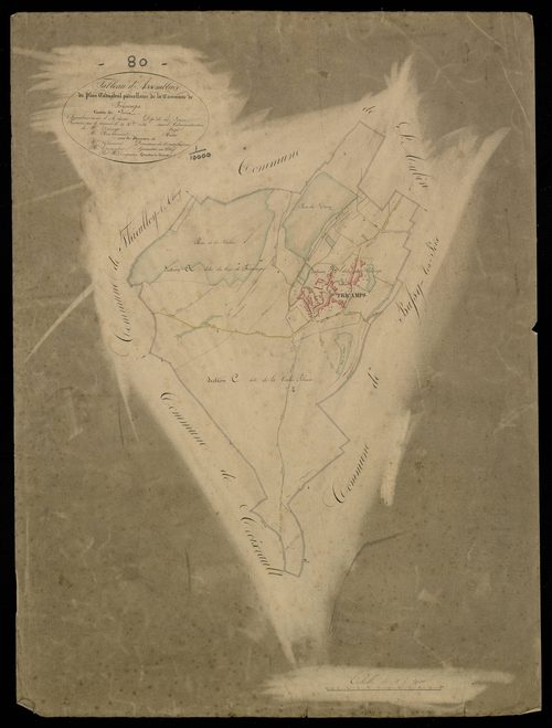 Plan du cadastre napoléonien - Fricamps : tableau d'assemblage