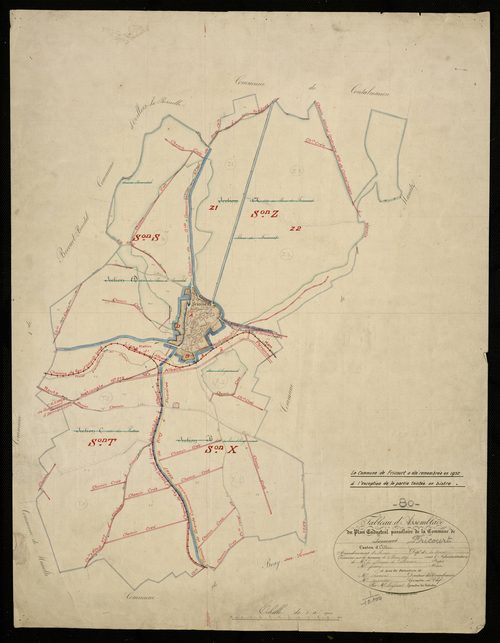 Plan du cadastre napoléonien - Fricourt : tableau d'assemblage