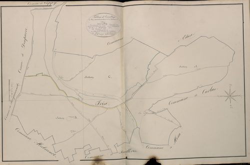 Plan du cadastre napoléonien - Atlas cantonal - Frise : tableau d'assemblage
