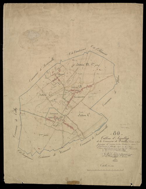 Plan du cadastre napoléonien - Friville-Escarbotin (Friville) : tableau d'assemblage