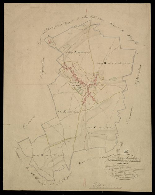 Plan du cadastre napoléonien - Gapennes : tableau d'assemblage