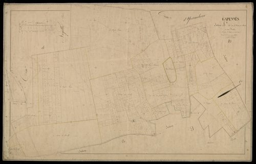 Plan du cadastre napoléonien - Gapennes : Plaine du Moulin (La), B
