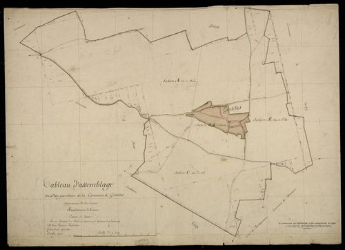 Plan du cadastre napoléonien - Gentelles : tableau d'assemblage