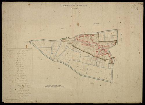 Plan du cadastre napoléonien - Gentelles : D