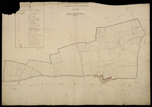 Plan du cadastre napoléonien - Gentelles : B