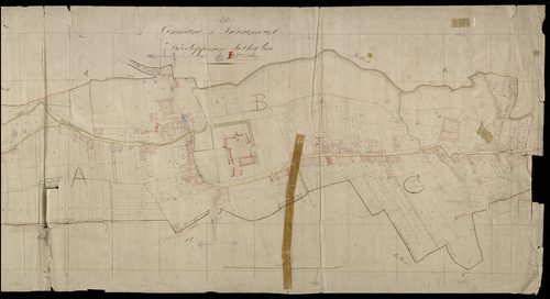 Plan du cadastre napoléonien - Gezaincourt : Chef-lieu (Le), A, B et C développées