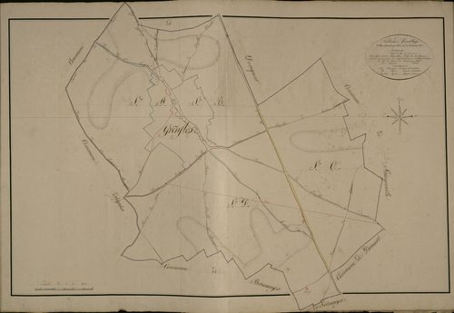 Plan du cadastre napoléonien - Gorenflos : tableau d'assemblage