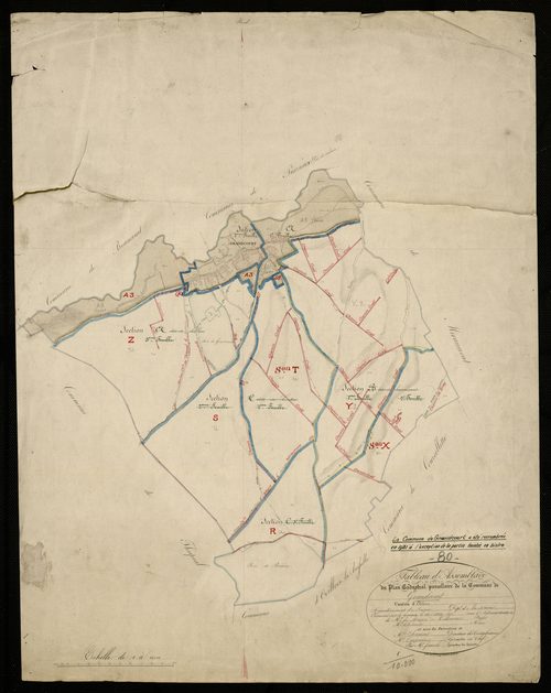 Plan du cadastre napoléonien - Grandcourt : tableau d'assemblage