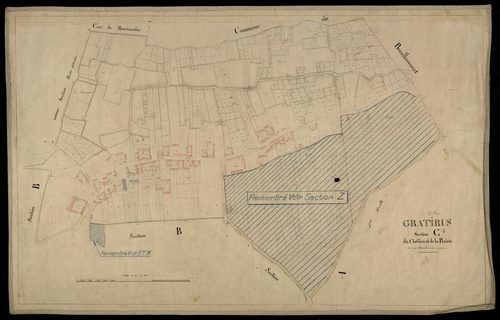 Plan du cadastre napoléonien - Gratibus : Chef-lieu (Le) ; Prairie (La), C