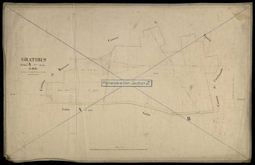 Plan du cadastre napoléonien - Gratibus : Halle, A2
