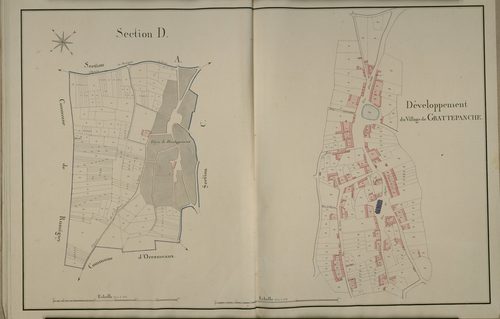 Plan du cadastre napoléonien - Grattepanche : D et D développée