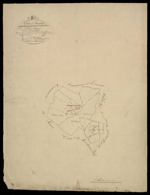 Plan du cadastre napoléonien - Grebault-Mesnil : tableau d'assemblage