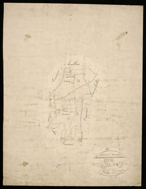 Plan du cadastre napoléonien - Grécourt : tableau d'assemblage
