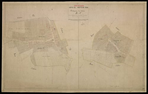 Plan du cadastre napoléonien - Grivesnes (Ainval-Septoutre) : B et C développées