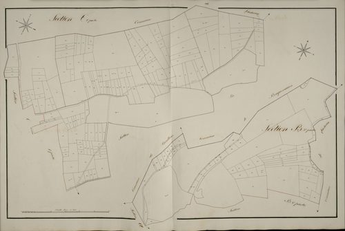 Plan du cadastre napoléonien - Grouches-Luchuel (Grouches Luchuel) : C2 et B3
