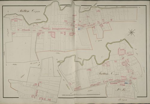 Plan du cadastre napoléonien - Grouches-Luchuel (Grouches Luchuel) : B1, C1 et E1