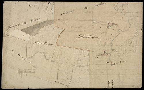 Plan du cadastre napoléonien - Grouches-Luchuel (Grouche) : D2 et E2