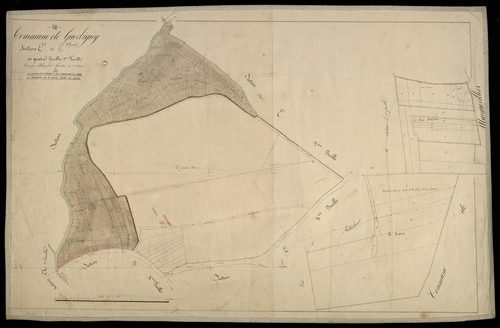 Plan du cadastre napoléonien - Guerbigny : E1 et une partie détachée de E3
