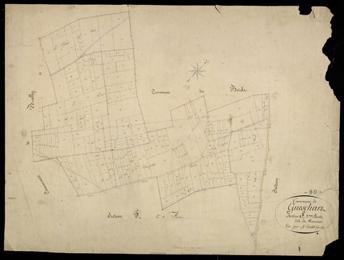 Plan du cadastre napoléonien - Gueschart : Nouvion (Le), F2