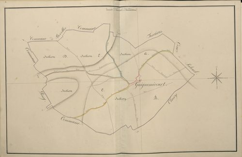 Plan du cadastre napoléonien - Atlas cantonal - Guignemicourt : tableau d'assemblage