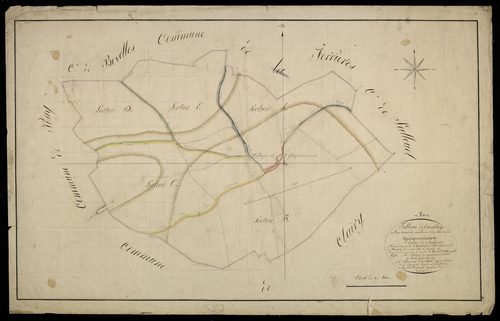 Plan du cadastre napoléonien - Guignemicourt : tableau d'assemblage