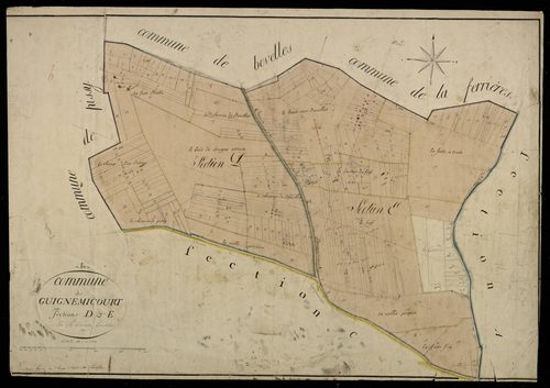 Plan du cadastre napoléonien - Guignemicourt : D et E
