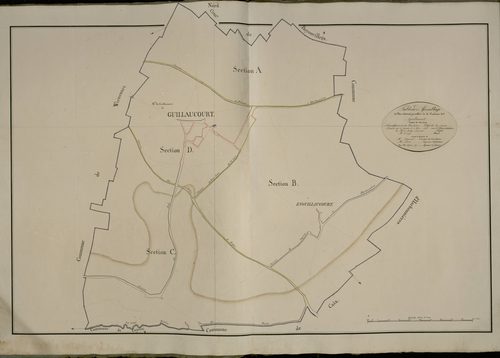 Plan du cadastre napoléonien - Guillaucourt : tableau d'assemblage