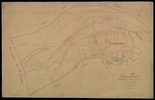 Plan du cadastre napoléonien - Guizancourt : Village (Le) ; Cave (Le), B1