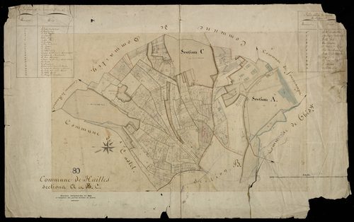 Plan du cadastre napoléonien - Hailles : A et C