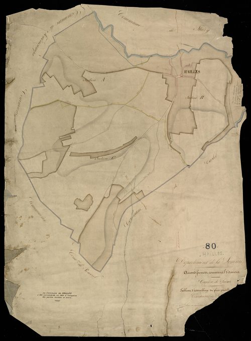 Plan du cadastre napoléonien - Hailles : tableau d'assemblage