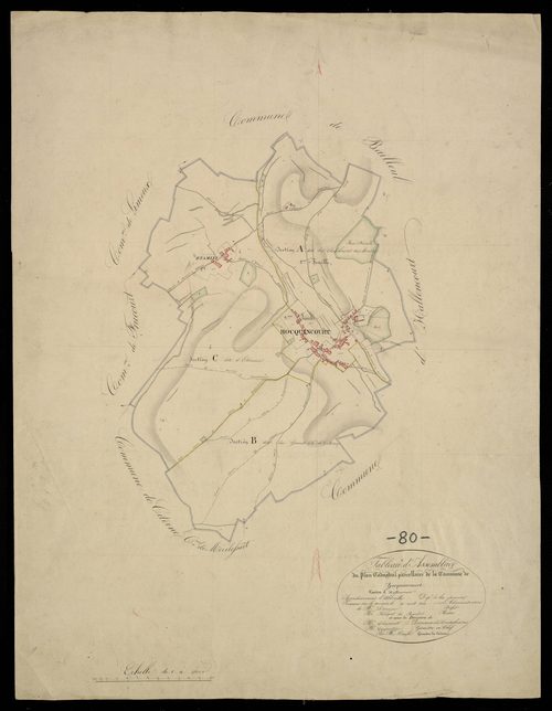 Plan du cadastre napoléonien - Hallencourt (Hocquincourt) : tableau d'assemblage