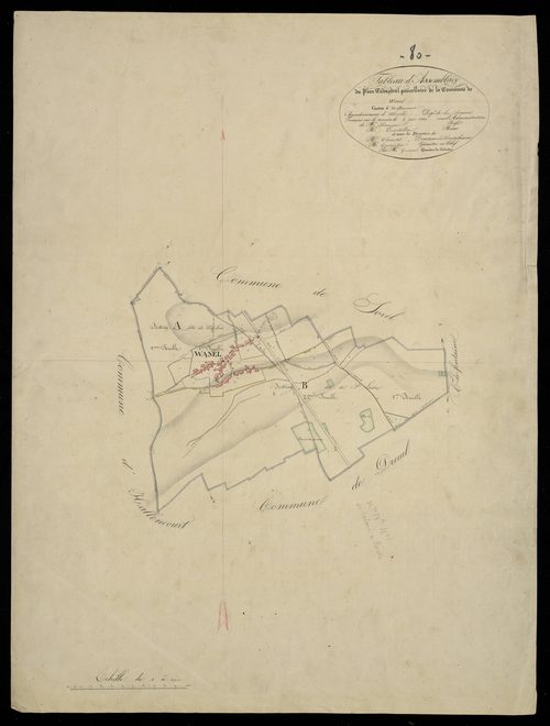 Plan du cadastre napoléonien - Hallencourt (Wanel) : tableau d'assemblage