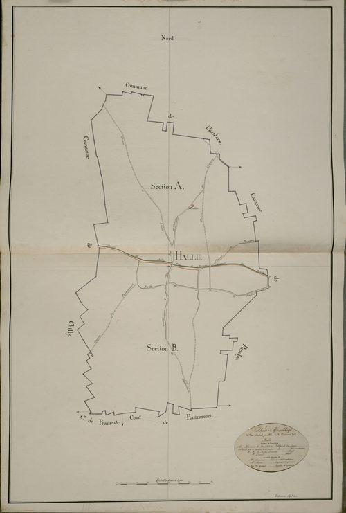 Plan du cadastre napoléonien - Hallu : tableau d'assemblage