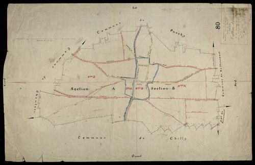 Plan du cadastre napoléonien - Hallu : tableau d'assemblage