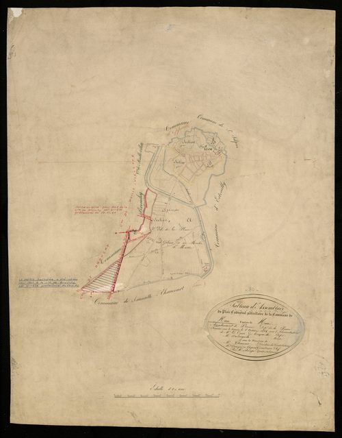 Plan du cadastre napoléonien - Ham : tableau d'assemblage