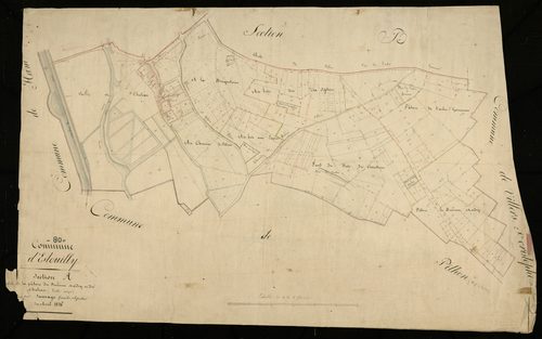 Plan du cadastre napoléonien - Ham (Estouilly) : Pâture du Buisson Mordry (La) ; Château (Le), A
