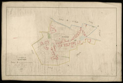Plan du cadastre napoléonien - Hancourt : Chef-lieu (Le) ; Grande pièce derrière les haies (La), A2