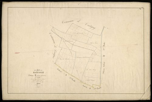 Plan du cadastre napoléonien - Hancourt : Quarante (Les), B2
